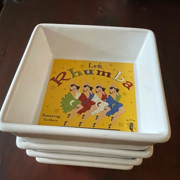 Vintage Set of 4 Latin dances Pottery Bran serving dishes Latin dances graphics. - Picture 5 of 13